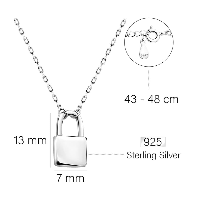 Sofia Milani - Women's Necklace 925 Silver - Lock Pendant - 50373 - BeesActive Australia