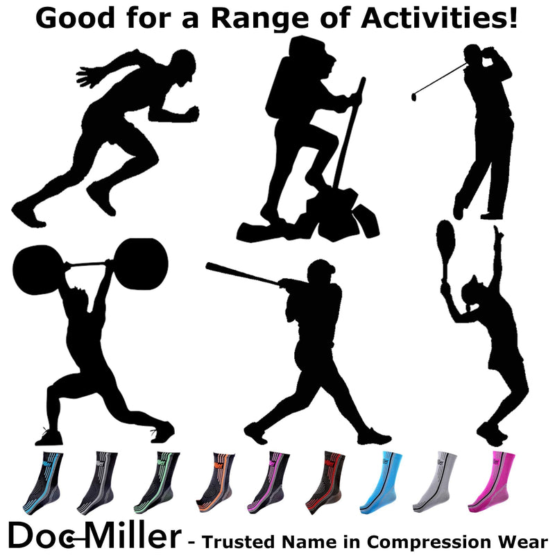 Doc Miller Ankle Compression Sleeve For Achilles Tendonitis & Plantar Fasciitis Relief, Recover Sports Injury and foot Joint Swelling - 1 Pair Large Green Color 20-30 mmHg Toeless Foot Compression Sleeve - BeesActive Australia