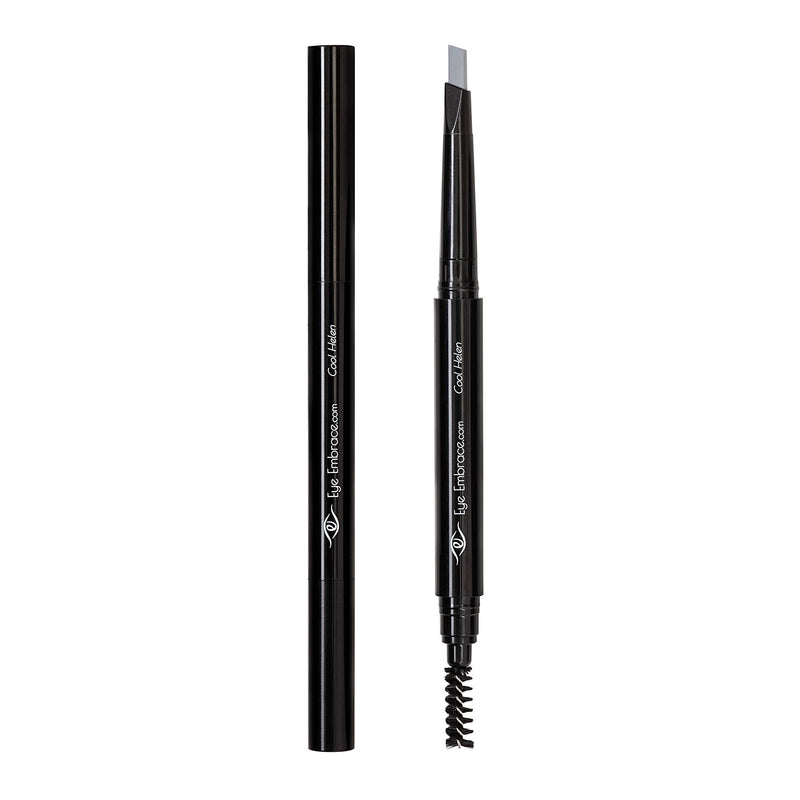Eye Embrace Cool Helen: Light Gray Eyebrow Pencil – Waterproof, Double-Ended Automatic Angled Tip & Spoolie Brush, Cruelty-Free - BeesActive Australia