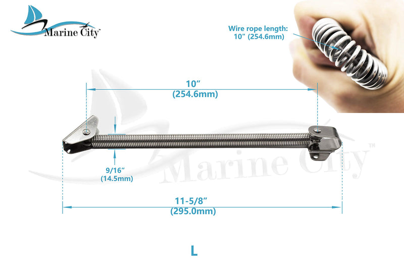 MARINE CITY 304 Stainless-Steel Marine Heavy Duty Hatch Spring Holder Lid Support Spring for Boat(10 Inches) 1Pcs - BeesActive Australia