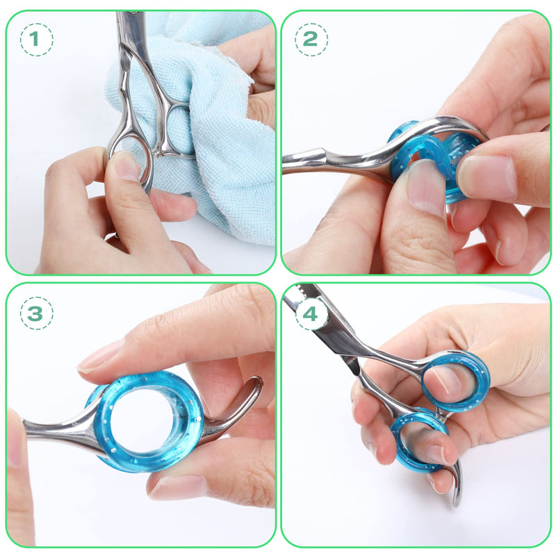 16Pcs Scissors Finger Rings Pet Hair Shears Finger Rings Grooming Shear Thumb Inserts Finger Protector Ring Soft Silicone Scissor Accessories - BeesActive Australia