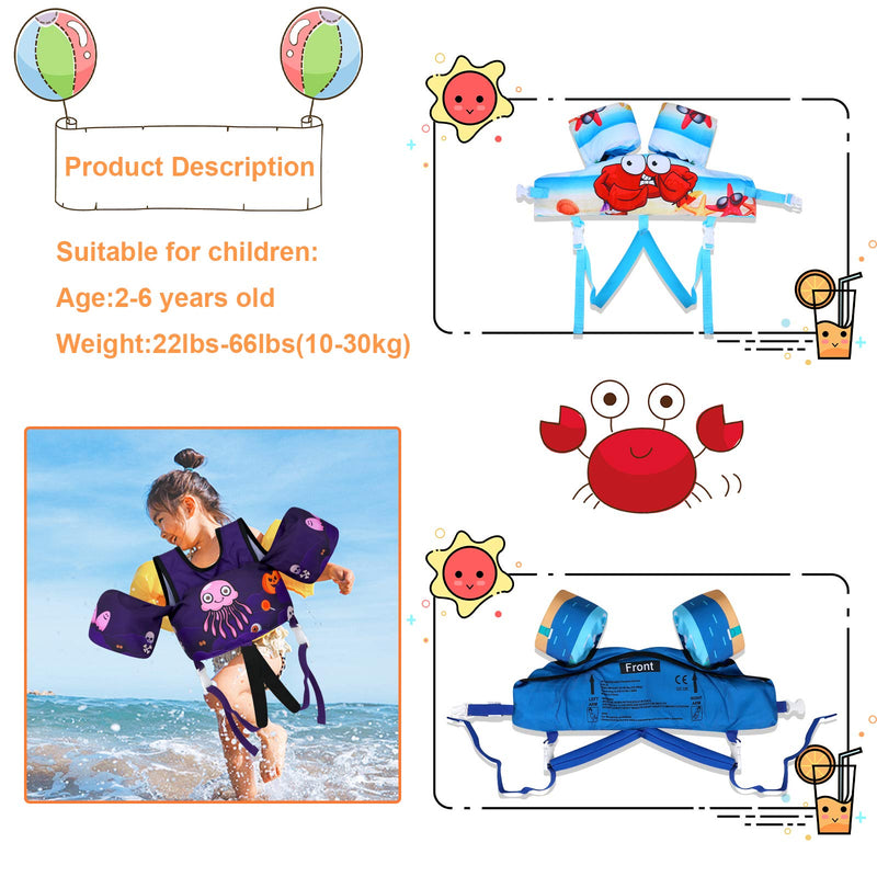 TOAUXUNG Adjustable Kids Swim Vest for Baby Swimming Training,Infant Baby Vest Swim Aid for 22-66 Pounds Boy and Girl Jellyfish - BeesActive Australia