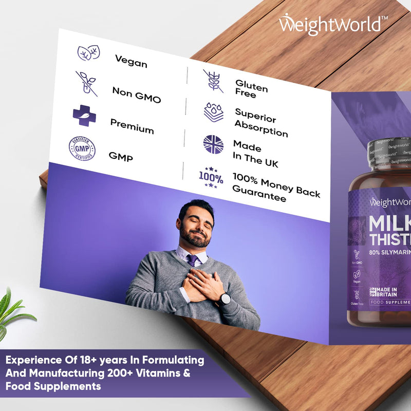Milk Thistle Capsules - 180 Vegan Capsules - 3 Months Supply - High Strength Milk Thistle (Providing: 80% Silymarin) - Odour & Aftertaste Free Unlike Milk Thistle Tablets - Made in The UK - BeesActive Australia