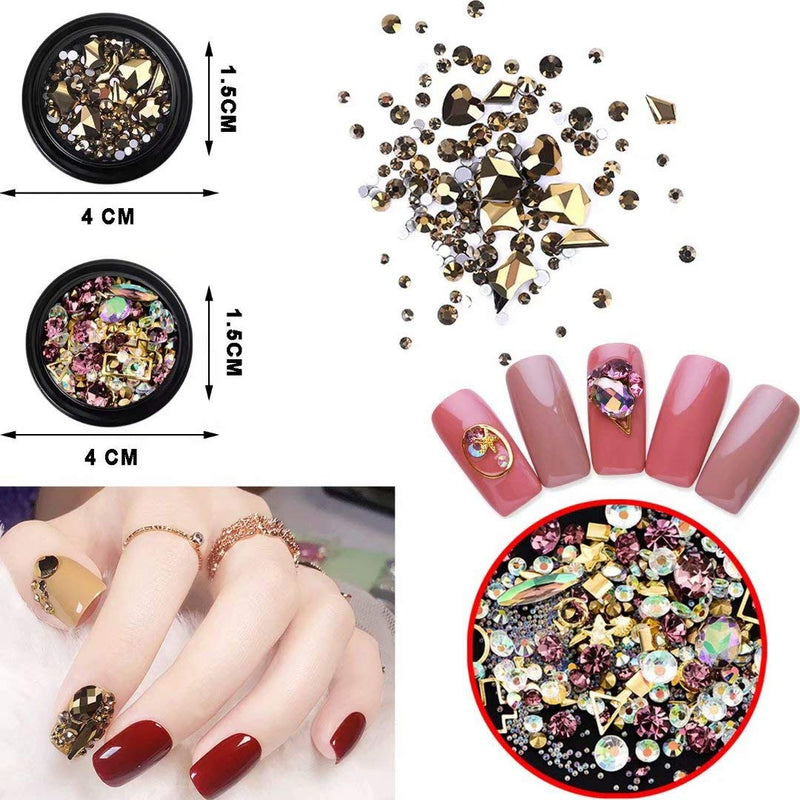 Nail Art supplies, JOYJULY 30 Striping tape & 15pcs nail art Brushes Set & 5pcs Dotting Pen & 3pcs 3D nail art Rhinestones Nail Art Kit tools accessories Decoration Diamond foil - BeesActive Australia