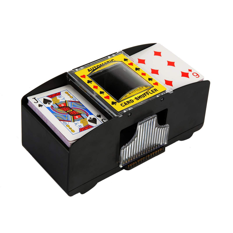 GYMNASTIKA Automatic Poker Card Shuffler, 2 Deck Electric Play Cards Shuffling Machine for Rummy, Blackjack, Bridge Game, Home Card Game, Family Friends Party Games Toy - BeesActive Australia