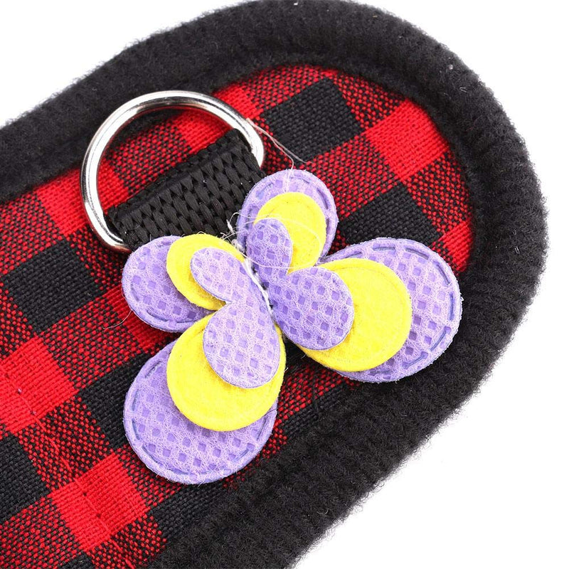 Sheens 2Pcs Chinchilla Harness and Training Rope Small Animal Outdoor Walking Vest for Rabbit Squirrel Bunny Ferret Guinea Pig Red Grid+Purple Hearts(S) - BeesActive Australia