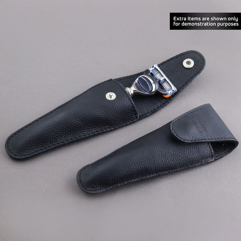 Razor Pouch - Pure Leather Safety Razor Case - Triple Blade Shaving Razor Case - Travel Size Shaving Pouch Holder - Razor Cover for Men and Women - BeesActive Australia