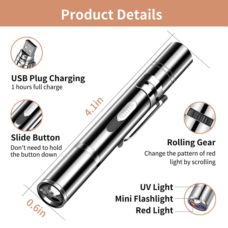 Pet Cat Laser Toy, USB Rechargeable Handheld Pointer, 5 Red Laser Patterns, Suitable Indoor Interaction with Cats or Dogs - BeesActive Australia