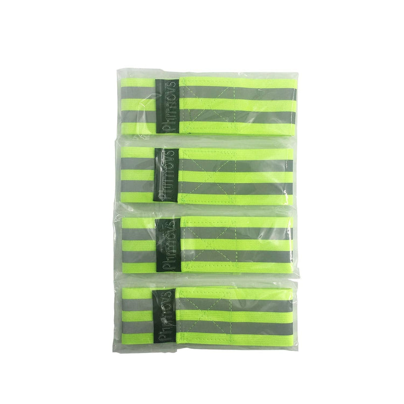 Phrmovs Reflective Band for Wrist, Arm, Ankle, Leg. High Visibility Reflective Running Gear for Men and Women for Night Running Cycling Walking Bicycle. Safety Reflector Tape Straps (4 PCS) yellow 4Bands - BeesActive Australia