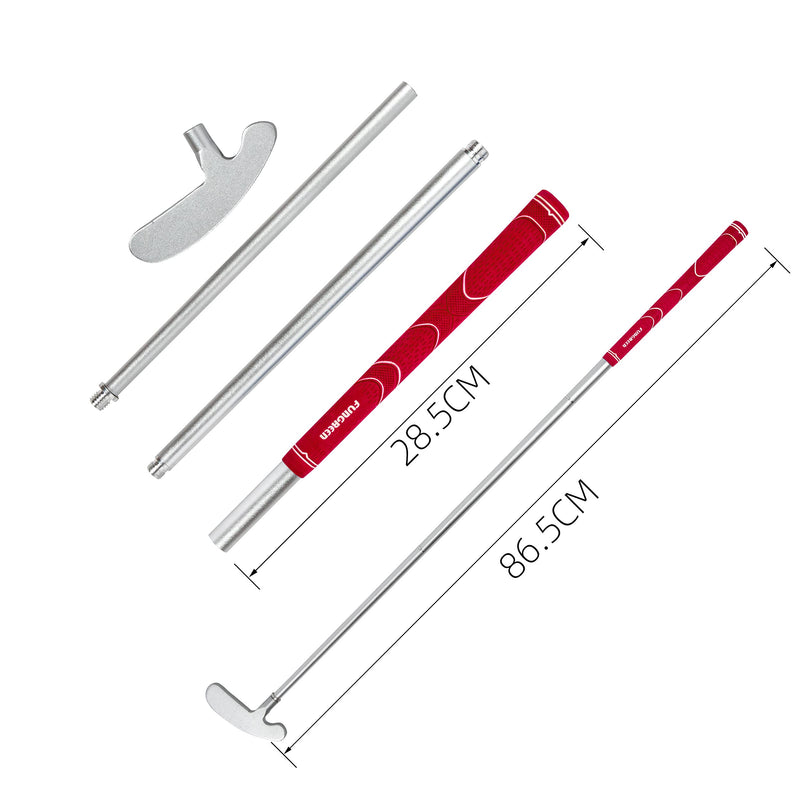 FUNGREEN Golf 2PCS/Pack Two-Way Putter Club for Right or Left Handed Golfers Foldable Alloy Rod Head Kids Adults Golf Putter - 34" Length (Red and Blue) - BeesActive Australia