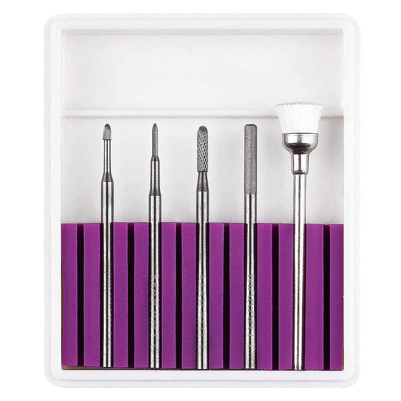 Makartt Nail Drill Bits Set - 5PCS Carbide Cuticle Nail File Bits Efile Nail Drill Bits for Manicure Pedicure Home & Salon Use B-42 - BeesActive Australia