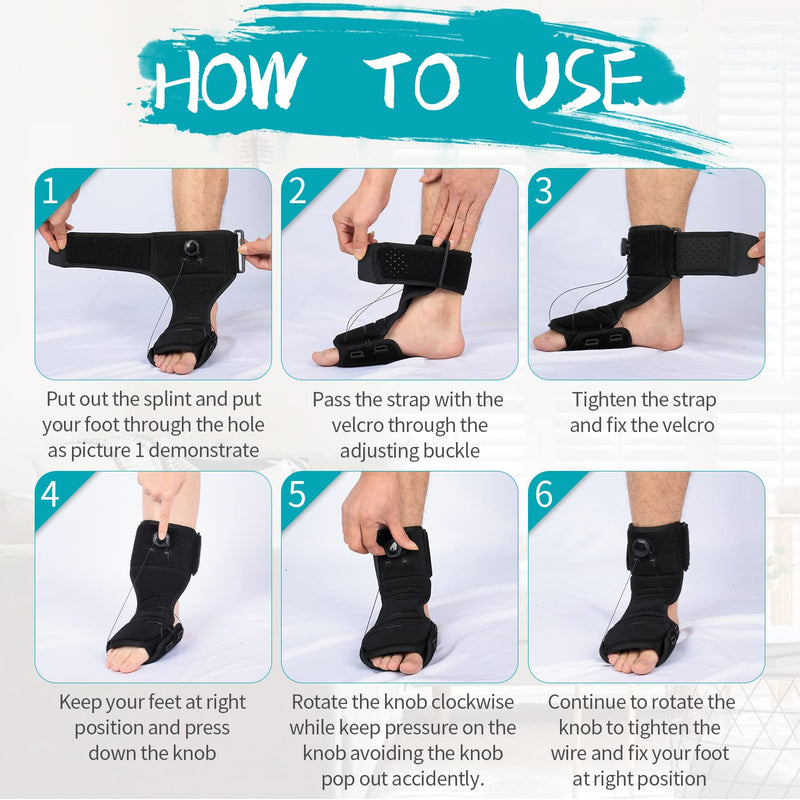 Plantar Fasciitis Night Splint with Rotating Knob System for Plantar Fasciitis Relief Plantar Fasciitis Socks Fascia Stretcher for Achilles Tendonitis Relief Plantar Fasciitis Brace Foot Drop - BeesActive Australia
