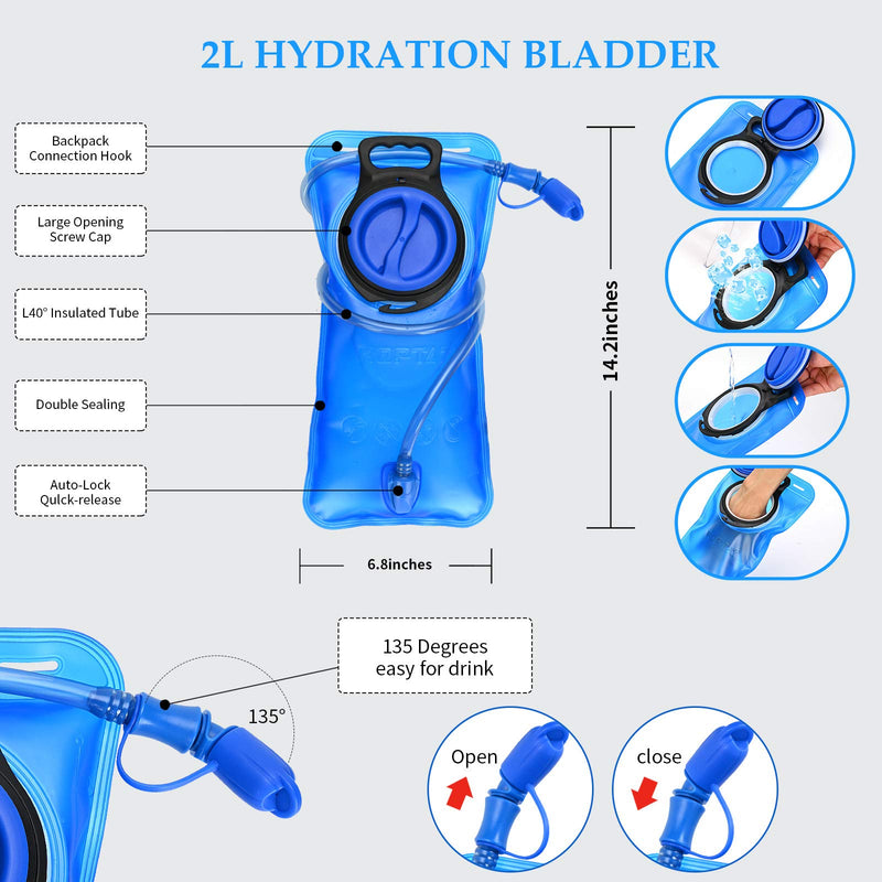 Roptat Hydration Backpack Pack with 2L Hydration Bladder - Lightweight Water Backpack Keeps Water Cool up to 4 Hours Pouch for Women Men Running Riding Biking Style7 - BeesActive Australia