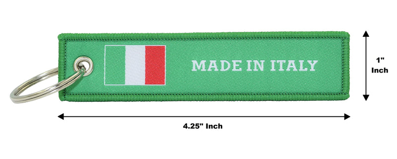 Great 1 Products Country Flag Made In Keychain Tag with Key Ring - Keys, Cars, Trucks, Motorcycles, Gifts - EDC Made in Italy - BeesActive Australia