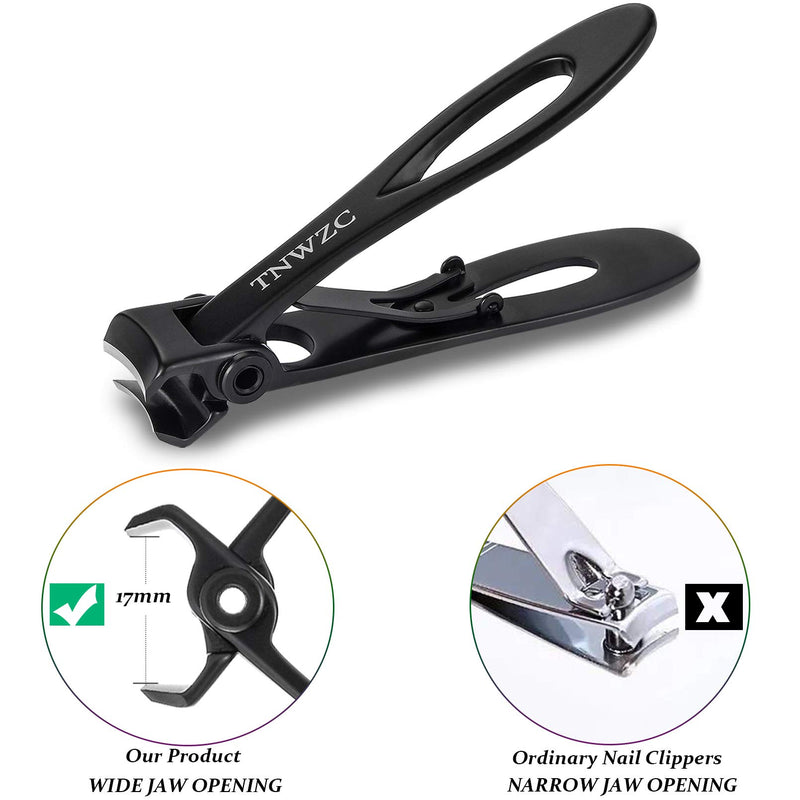 Nail Clippers for Thick Nails, TNWZC Toenail Clippers Set Professional Ingrown Toenail Tool Stainless Sharp Nail Clipper Set for Men/Women/Adults/Seniors (Black) Black - BeesActive Australia