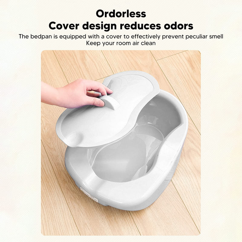 Alomejor Nursing Bedpan, Plastic Bed Pans Heavy Duty Urinal Slipper Bedpan with Lid for Elderly Bed Bound Adults White - BeesActive Australia