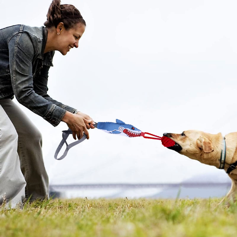 Yizocenguo Dog Rope Toys, Dog Chew Toys for Aggressive chewers,Tug of war Dog Toy, Dog Squeaky Toys, Tough Durable Pull Toys for Small Dogs (Shark) - BeesActive Australia