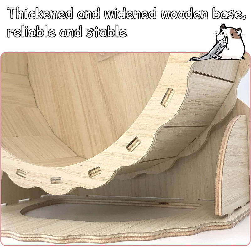 Hamiledyi Hamster Wheels Wooden Small Pets Exercise Wheel Silent Hamster Running Wheel Mouse Running Spinner Wheel for Gerbil Mice Guinea Pigs Dwarf Syrian Hamster 8.26in - BeesActive Australia