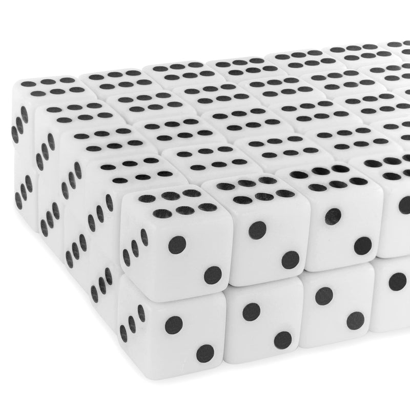 Super Z Outlet Standard 16mm White Dice with Black Pips Dots for Board Games, Activity, Casino Theme, Party Favors, Toy Gifts (100 Pack) - BeesActive Australia