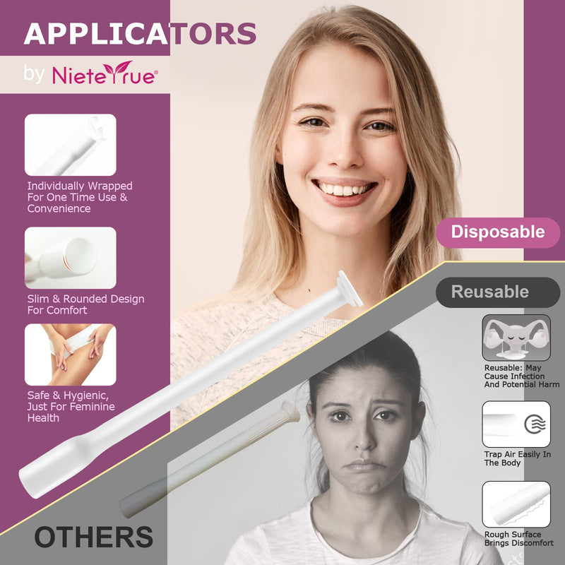 Nieteyrue (20 Packs) Disposable Vaginial Applicators Individually Wrapped Hygienic Fit to Size 00 Cap-sules and Many Shapes of Suppositories, Tablets Feminine Care Applicators from 20 Count (Pack of 1) - BeesActive Australia
