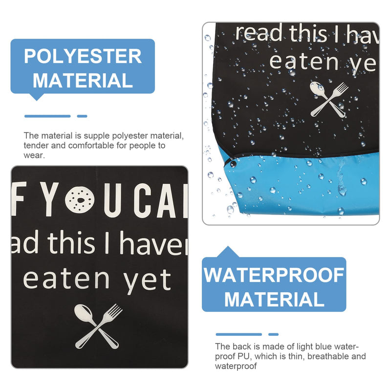 DOITOOL Household Dinner Bib Adult The Eldly Bib Wear-resistant Elderly Bib Adult Washable Dining Bibs Adult Accessory Black-1 - BeesActive Australia