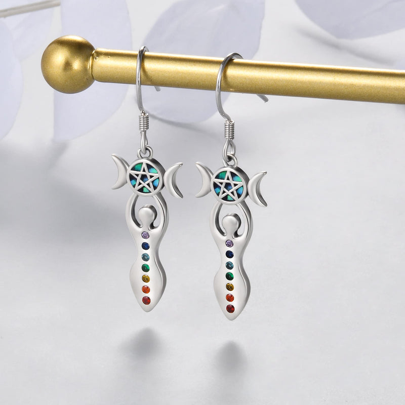 LINGBG JEWELRY Witch Broom Earrings 925 Sterling Silver Cross Earrings Infinity Earrings Skull Key Earrings for Women Chakra Earrings Feather Earrings Jewelry Gifts for Girls Friends 1# Earrings - BeesActive Australia