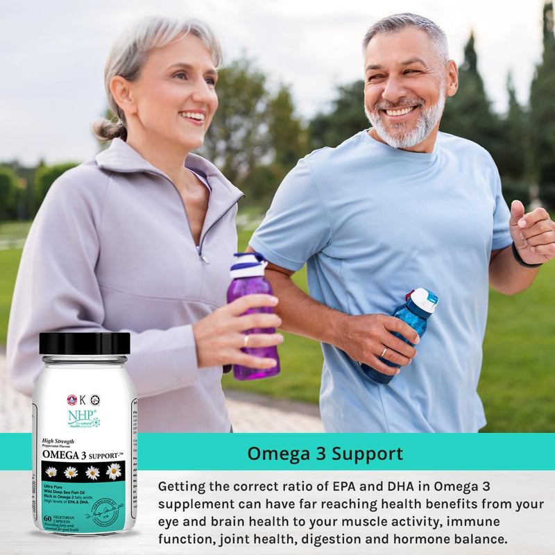 Natural Health Practice Omega 3 Fish Oil Support Supplement (60 Capsules) High Levels of EPA & DHA Softgel Capsules - BeesActive Australia