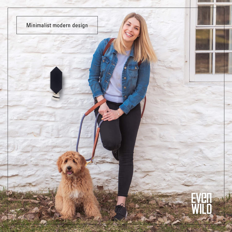 Even Wild Dog Poop Bag Holder - with Pitched Roof for Wet Weather Plus 8 Doggie Poop Bags Rolls for Poop Bag Dispenser. Wall Mount, Indoor Outdoor Container for Doggy Poo or Kitty Litter Waste Bags - BeesActive Australia