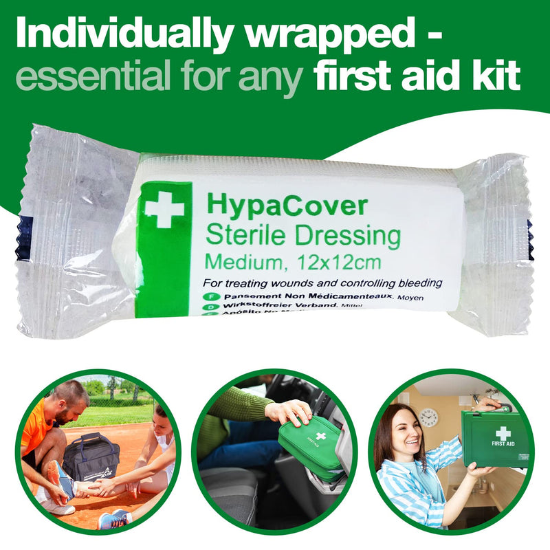 HypaCover Sterile Dressing Bandage - Medium 12 x 12 cm (Pack of 6) Medium (12 x 12cm) Pack of 6 - BeesActive Australia