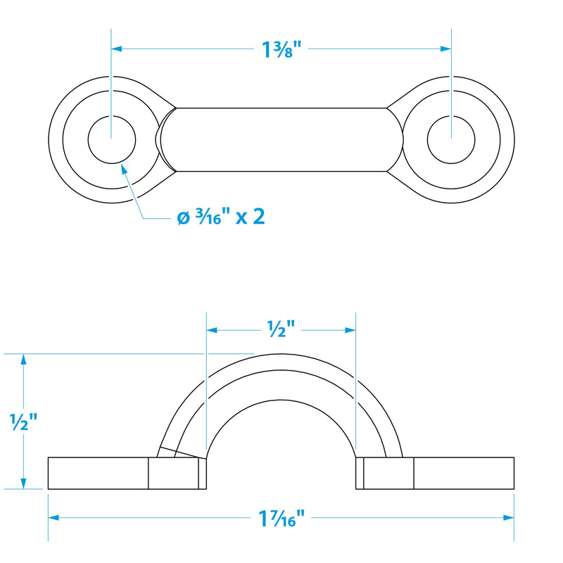 Seachoice 28811 3/8-Inch Forged Stainless Steel Eye Straps - 4 Pack - BeesActive Australia