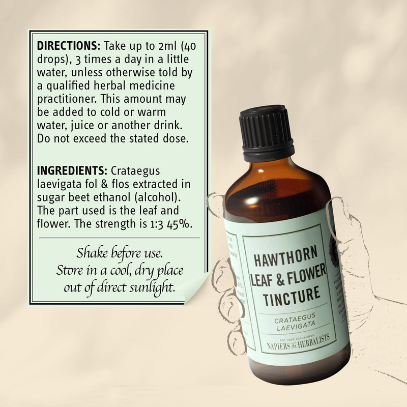 Napiers Hawthorn Leaf & Flower Tincture (Crataegus laevigata FOL & flos) - Herbal Supplement - 1:3 45% - 250 ML - BeesActive Australia