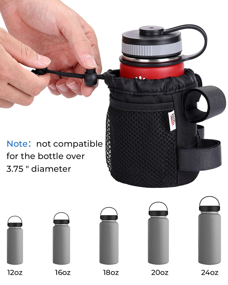kemimoto Bike Cup Holder, Bicycle Water Bottle Holder Handlebar Drink Holder with Mesh Pockets Phone Bag for Cruiser, Mountain Bike, Scooter, Folding, Road Bike, Wheelchair 1 Pack 5" / 1 Pack - BeesActive Australia