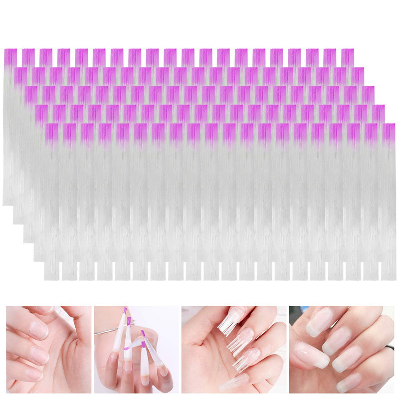 MWOOT 100 Pieces Fiberglass Nail Extension Silk,Nails Tips Quick Extension Fiberglass Fiber Silk False Nails Tips Salon Tool Accessories For UV Gel Nails Art - BeesActive Australia