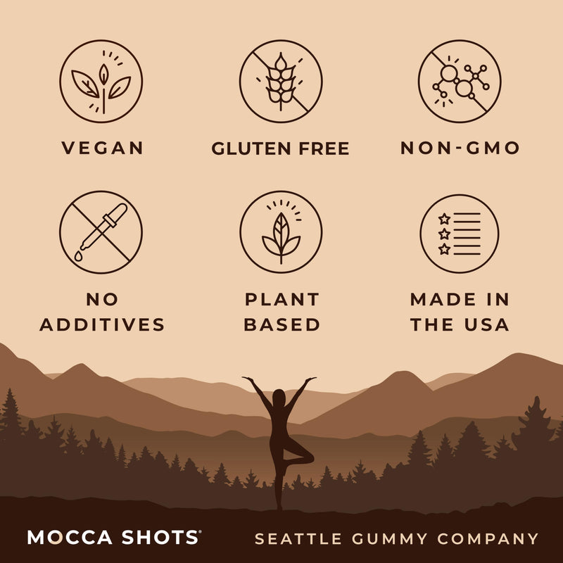 SGC Seattle Gummy Company Caffeine Energy Gummies 12-Pack, Dutch Chocolate Mocca Energy Chews, Nootropic, Vegan, Plant-Based, Gluten Free, 200mg Caffeine White Chocolate 2 Count (Pack of 12) - BeesActive Australia