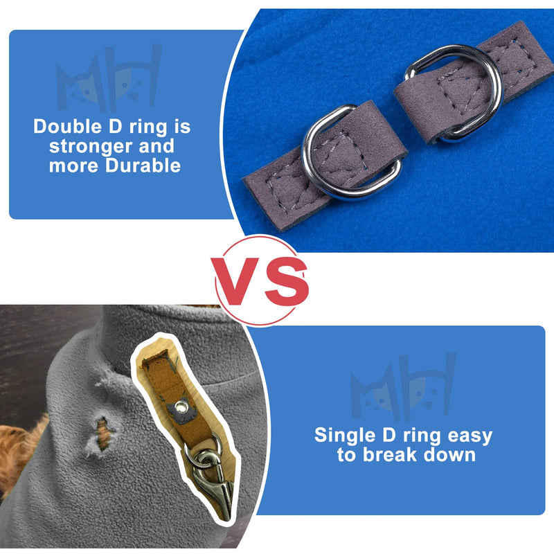 BEAUTYZOO Dog Fleece Vest Sweater Winter Jacket for Small and Medium Dogs with D-Ring Leash Cold Weather Coat Hoodie for XS S M Dogs Boy or Girls Large NAVY BLUE - BeesActive Australia