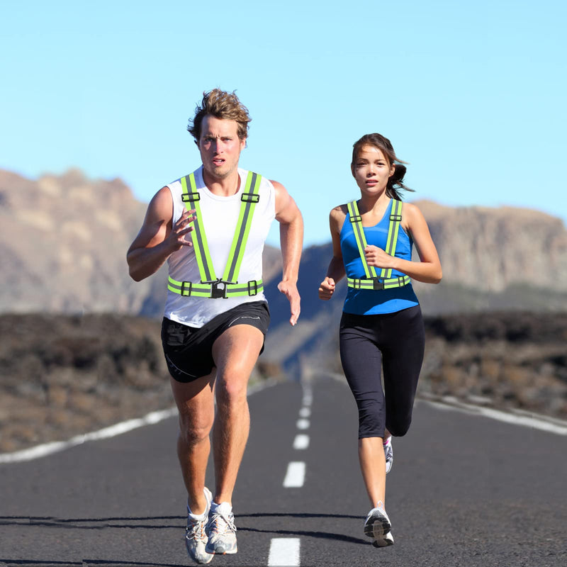 Reflective Vest Straps, Adjustable Elastic Safety Vest Outdoor Reflective Belt High Visibility Ultralight & Comfy for Running Green - BeesActive Australia