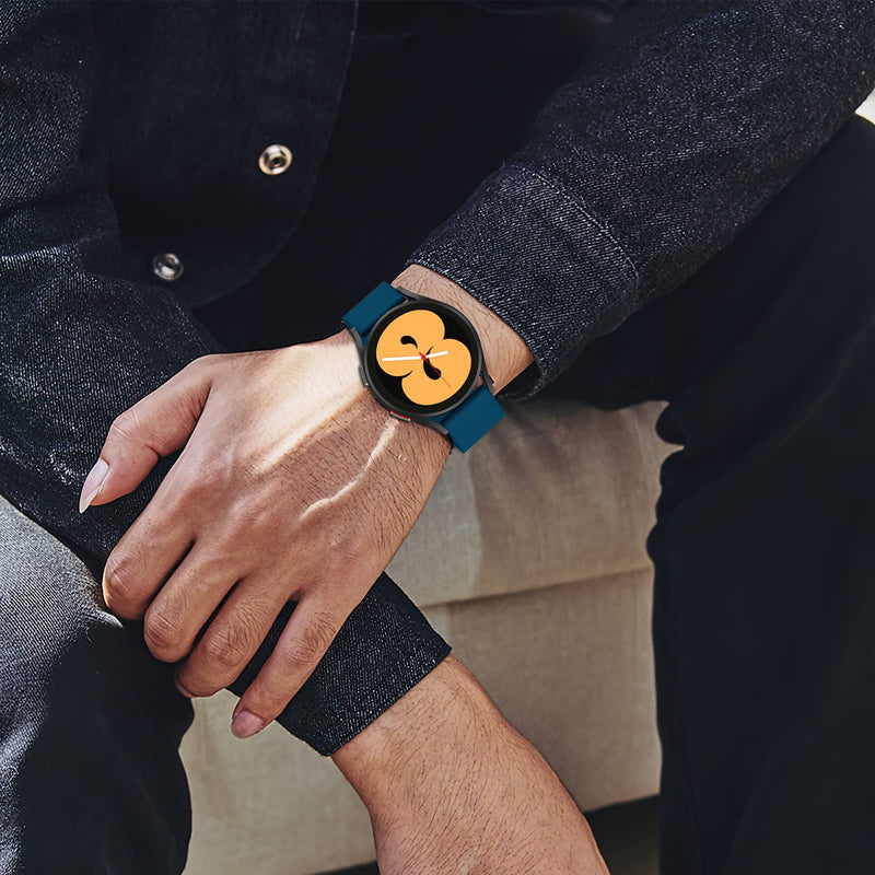 ORIbox 20mm Watch Bands Compatible for Watch Bands, Samsung Galaxy Watch 4, Watch Active 2, Watch 4, Watch 3 41mm, Watch 42mm, Elastic Nylon Woven Loop Wristband, Nylon Blue For Other 20MM - BeesActive Australia
