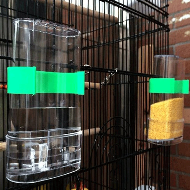 Hypeety Bird Feed Water Dispenser 2 PC Pet Feeder and Water Cup 200ml / 7.05 oz Clear Bird Cage Feeder for Finch Parakeet Small Bird (Color Random & Pack of 2) - BeesActive Australia