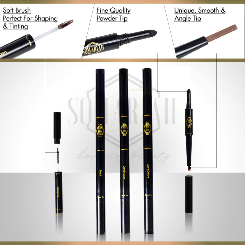 Somariah 3 in 1 Waterproof Brow Pencil, Eyebrow Filler and Eyebrow Mascara/Tint Gel. Defines, Fills, Enhances, Tints and Set Eyebrows. (Dark Brown) Dark Brown - BeesActive Australia