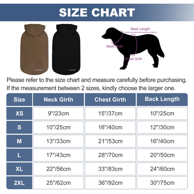 Kickred 2 Pieces Dog Hoodie Sweaters, Spring Dog Vest Sweatshirt with Hat & Pocket & Leash Hole, Basic Pet Clothes Hoodies for Small Medium Large Dogs L Black & Brown/Sleeveless - BeesActive Australia