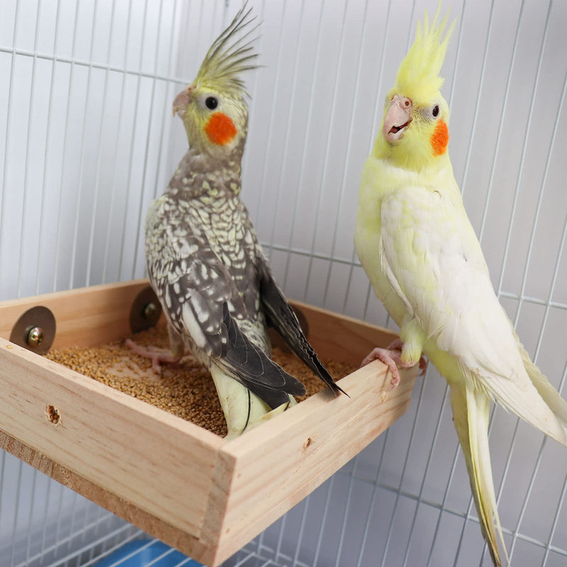 Bird Parrot Wooden Feeding Cups, Natural Wooden Parrot Bird Perch Stand, Birds Food Dish, Bird Cage Food Standing Feeding Perch Bowl Toy for Small Animal Parrot, Rat, Parakeet, Budgies, Love Birds - BeesActive Australia