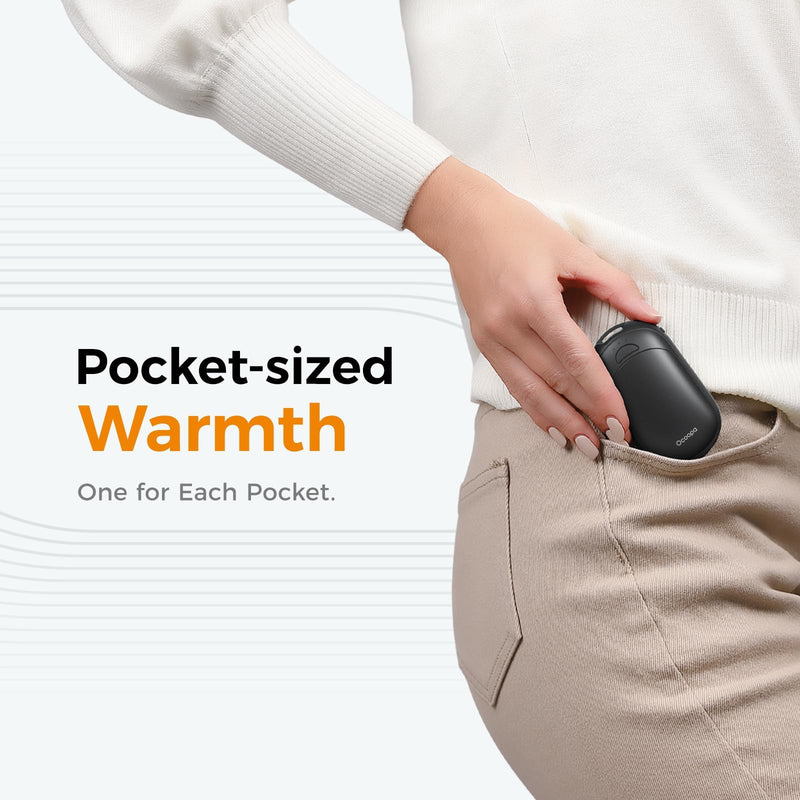 OCOOPA 2in1 Magnetic Rechargeable Hand Warmers, Electric Pocket-Sized Handwarmers, Light Sleek Stylish, UL Certified, 3 Heat Settings, Electronic Gifts for Men, Women Purse Must Haves, UT3 Lite Black - BeesActive Australia