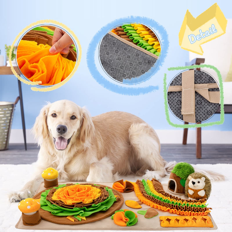 Meilzer Pet Snuffle Mat for Dogs Puzzle Toy Large Sniffing Mat Portable Indoor/Outdoor Digging Mat for Foraging Skills & Stress Relief Hedgehog - BeesActive Australia