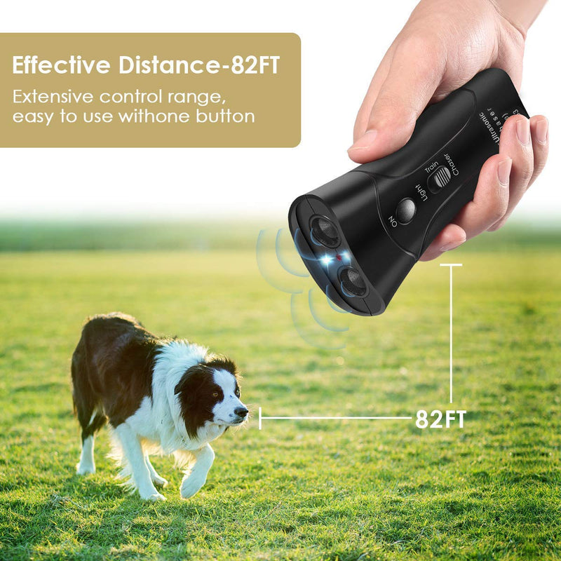 Amazingbuy Ultrasonic Dog Trainer Device Electronic Dog Deterrent/Dog Barking Control Devices Training Tool Stop Barking Sonic Dog Repeller (Black) - BeesActive Australia