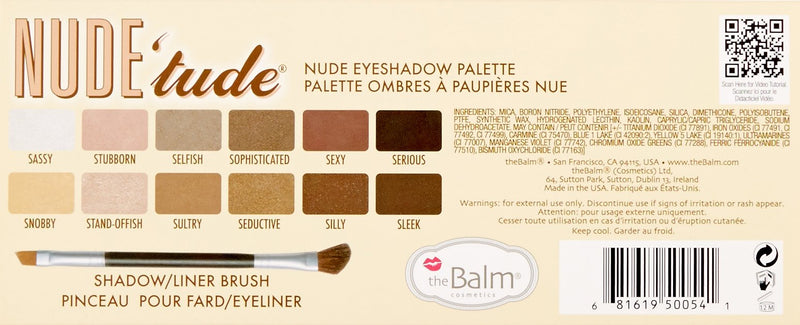 NUDE 'tude Eyeshadow Palette, Naughty, 12 Neutral Shades - BeesActive Australia