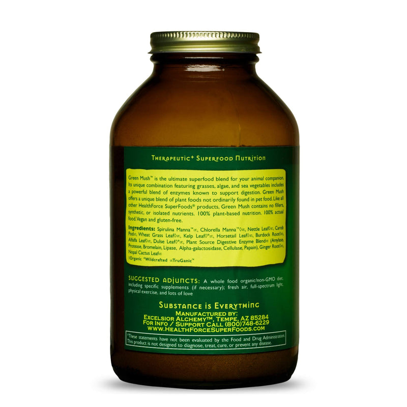 HealthForce SuperFoods Green Mush - 5 oz Powder - Superfood Blend for Animals - Digestion Support - Certified Vegan, Kosher, Gluten Free - BeesActive Australia