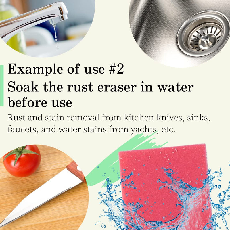 Rust Eraser for Knives Kitchen Stoves Wood Finish and Bicycles Multi Purpouse Cleaning Rubber Eraser Remover Dirt Stains (Extra coarse) Made in Japan, Set of 2 Pack of 2 Extra Coarse - BeesActive Australia