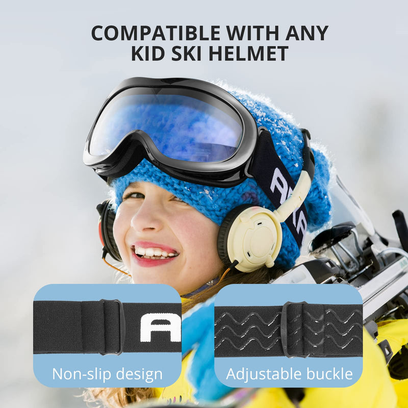 AKASO Kids Ski Goggles for Youth, Kids, Anti-Fog, 100% UV Protection, Double-Layer Spherical Lenses - BeesActive Australia