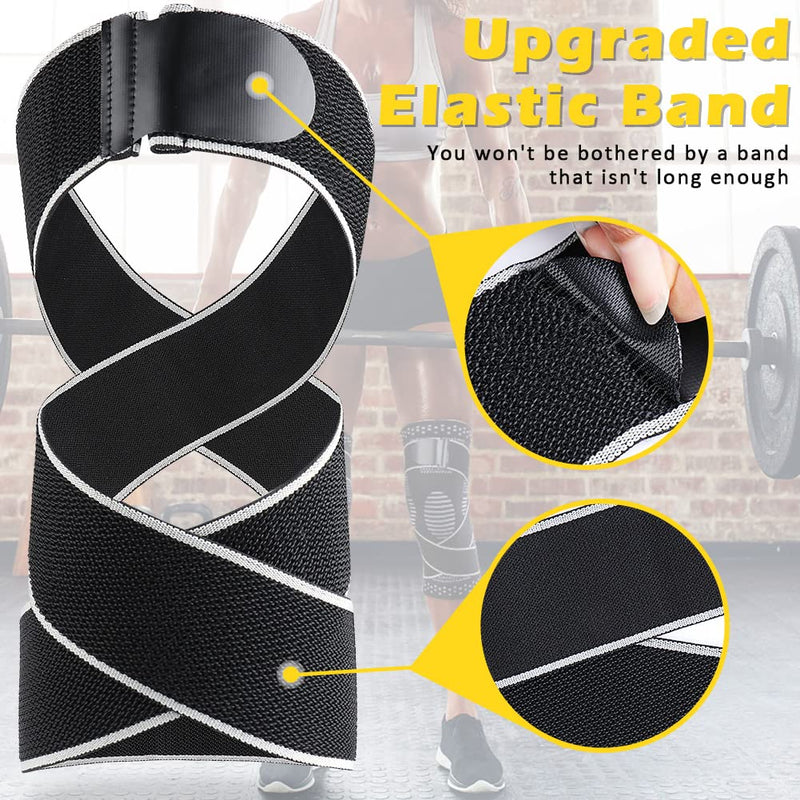 Beister 1 Pair Knee Compression Sleeves with Adjustable Straps for Men & Women, Professional Knee Support Brace for Meniscus Tear, Arthritis, Sports Joint Pain Relief, Running, Basketball Black L (Pack of 2) - BeesActive Australia
