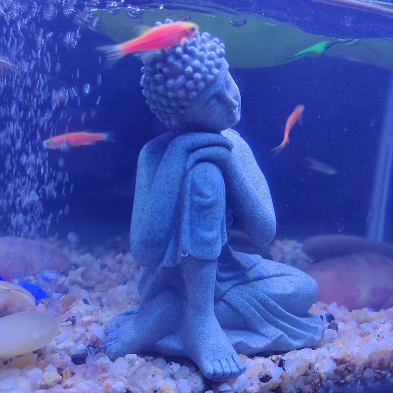 Meditating Buddha Aquarium Ornaments, for Fish Tank Home Garden Decoration, Simulation Handicraft Medium - BeesActive Australia